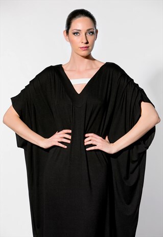 BLACK MAXI DRESS, BLACK DRESS, DRESS, ROBE, ABAYA MAXI DRESS