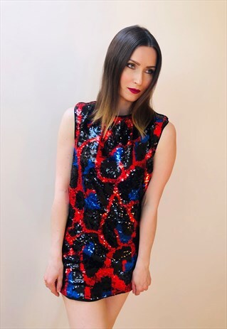 BEUTIFUL LATE 1999 DRESS NIGHTCLUB LADY SEXY WOMEN BLACK RED