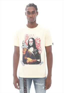 Short sleeve crew neck tee  "shimu-lisa" in cream