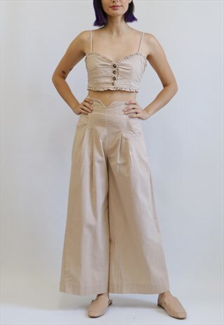 DEBORAH LINEN SET- CROP TOP
