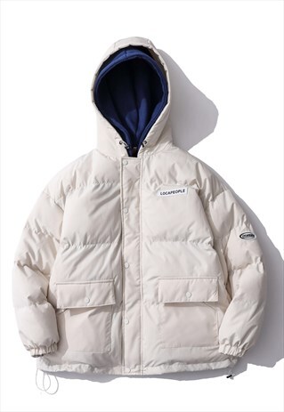 KALODIS FAKE TWO LOOSE HOODED WARM BREAD SUITS