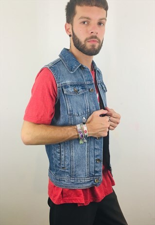 VINTAGE DENIM GILET JACKET