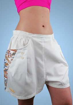 ELLESSE 80's 90's Summer White Tennis Cotton Shorts Retro