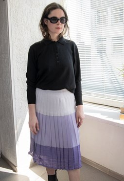 Vintage 70's Purple Pleated Midi Skirt