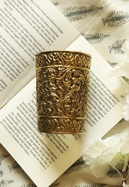 Gold Medium Egyptian Statement Cuff Bracelet  Adjustable