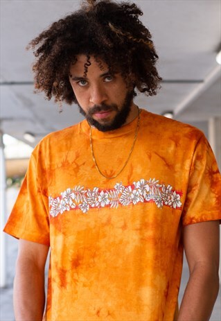 VINTAGE 90'S MAUI AND SONS TIE DYE T-SHIRT IN ORANGE