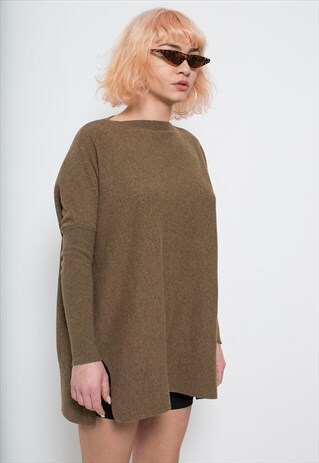 OLIVE STRETCHY LONG SLEEVED VINTAGE BLOUSE