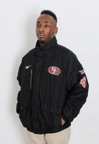 VINTAGE REEBOK NFL 49ERS BOMBER JACKET LARGE