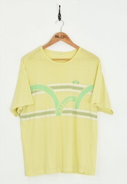 Vintage Ellesse T-Shirt Yellow Medium