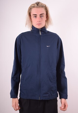NIKE MENS VINTAGE TRACKSUIT TOP JACKET SMALL BLUE 90S