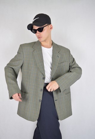 VINTAGE MULTICOLOUR CHECKERED RAVE BLAZER