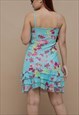 VINTAGE Y2K LACE TRIM LAYERED SPAGHETTI STRAP SLIP DRESS S