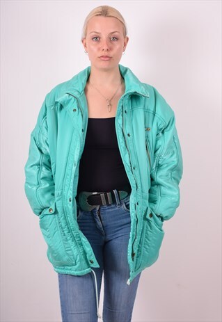 ELLESSE WOMENS VINTAGE PADDED JACKET MEDIUM GREEN 90S