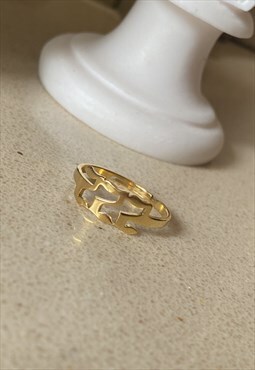 222 angel number ring in gold