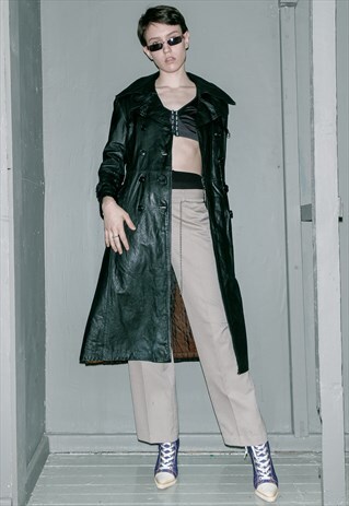 VINTAGE LEATHER TRENCH-COAT