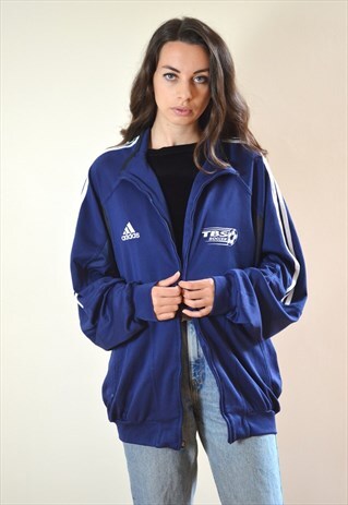 90S VINTAGE BLUE ADIDAS TBS SOCCER USA TRACK JACKET