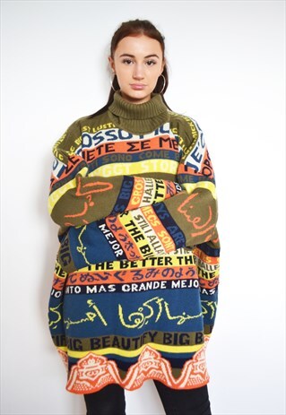 90'S WALTER VAN BEIRENDONCK OVERSIZED TURTLE NECK JUMPER