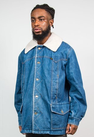 VINTAGE 70S LEE SHEARLING LINED DENIM JACKET