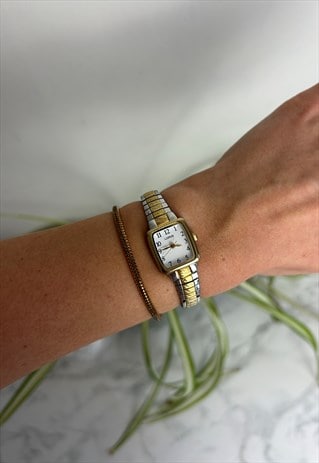 Vintage Womens Gold Silver Lorus Quartz Watch