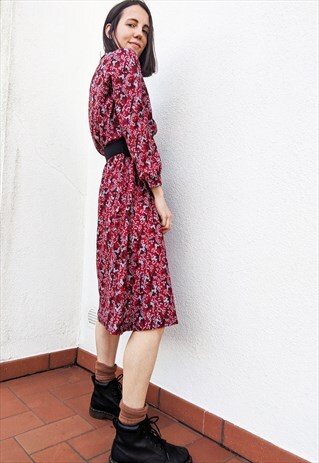 VINTAGE FLOWER PATTERNED DRESS