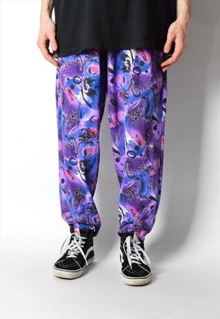VINTAGE 80S PURPLE ABSTRACT PANTS