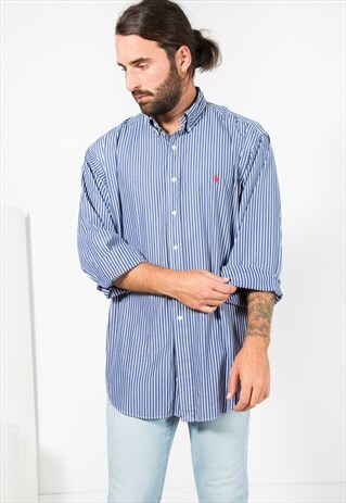 VINTAGE 80'S POLO RALPH LAUREN COTTON SHIRT / S4597