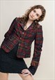 VINTAGE Y2K MARITHE FANCOIS GIRBAUD TARTAN CORDUROY BLAZER M