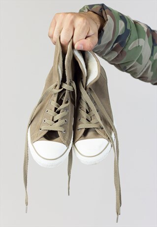 VINTAGE CONVERSE BROWN SUEDE HIGH-TOP TRAINERS