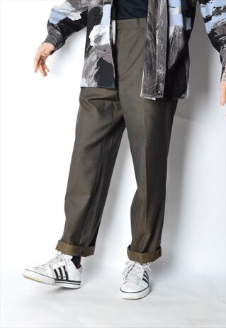 VINTAGE 70S BROWN WOOL BLEND PANTS