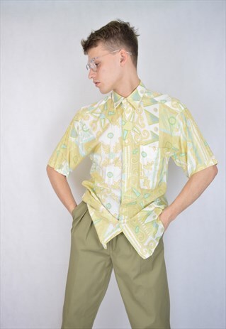 VINTAGE YELLOW GRAPHIC SHORT SLEEVE FESTIVAL SHIRT