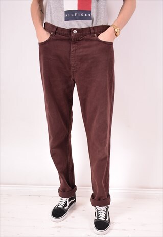 CALVIN KLEIN MENS VINTAGE JEANS W36 L34 MAROON 90S