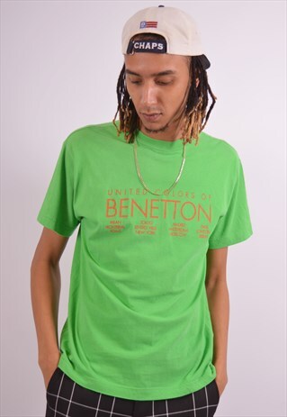 VINTAGE BENETTON T-SHIRT TOP GREEN
