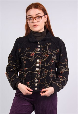 VINTAGE 90'S HORSE PRINT FLEECE JACKET