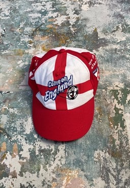 Vintage Red X White Classic England Football Cap