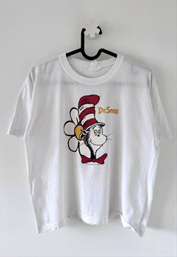 Vintage Dr Seuss white cropped 1994 T-shirt small  