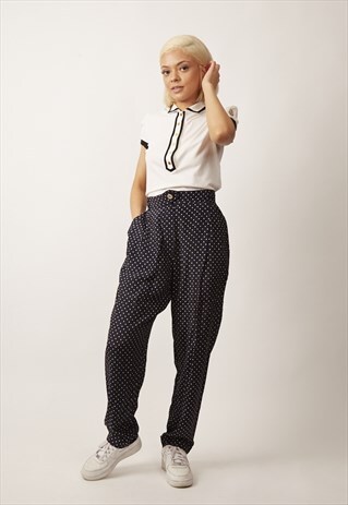 CHEAP AND CHIC MOSCHINO POLKA DOT VINTAGE TROUSERS
