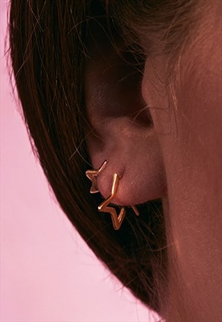 STAR HOOK EARRINGS - LARGE