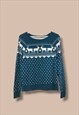 Vintage  Jumper Loft Christmas  in Green S