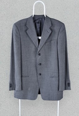 Armani Collezioni Houndstooth Blazer Jacket Wool UK 40 EU 50