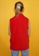 VINTAGE Y2K TOMMY HILFIGER FLEECE VEST RED WOMENS SIZE LARGE