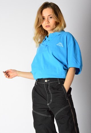VINTAGE 90S SKY BLUE KAPPA POLO SHIRT