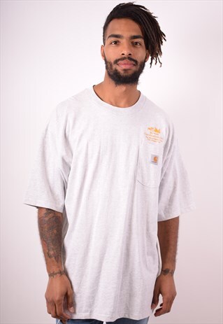 CARHARTT MENS VINTAGE T-SHIRT TOP XL GREY 90S