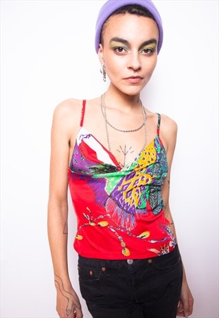 VINTAGE 90S JUST CAVALLI PATTERN TOP ID:A164