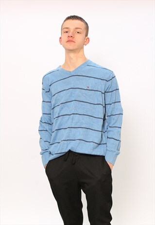 VINTAGE TOMMY HILFIGER KNIT BLUE STRIPED