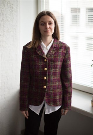 VINTAGE 80'S MULTICOLOUR TWEED BLAZER