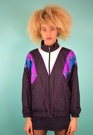 VINTAGE 80'S PRINT WINDBREAKER JACKET