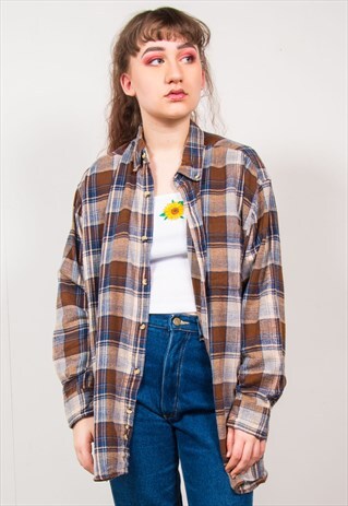 VINTAGE 90'S CHECKED FLANNEL SHIRT
