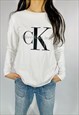 VINTAGE SIZE S CALVIN KLEIN SWEATSHIRT IN WHITE