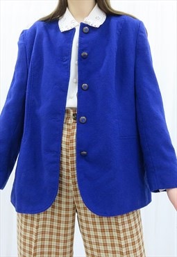 Vintage 80s Blue Blazer Jacket