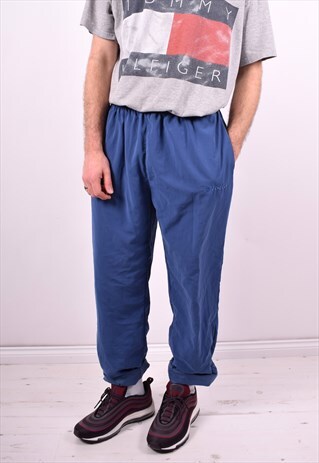 LOTTO MENS VINTAGE TRACKSUIT TROUSERS W32 L32 BLUE 90'S